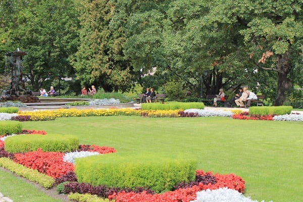 Nice garden next to National opera house in Riga