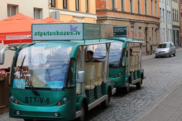 Old town sightseeing transport in Riga