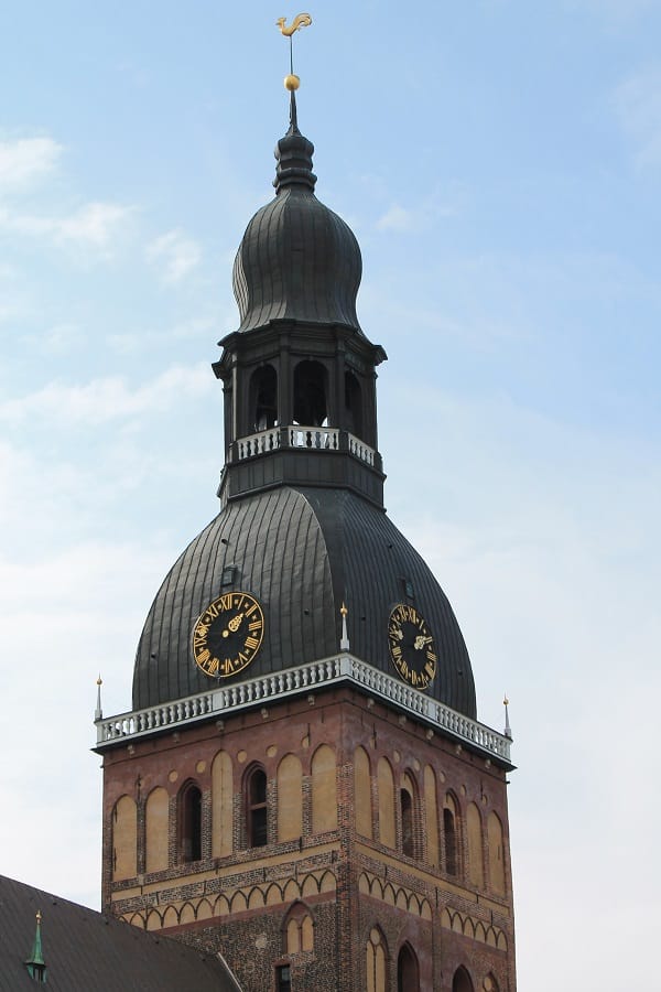 Dome cathedral tower in Riga, Latvia